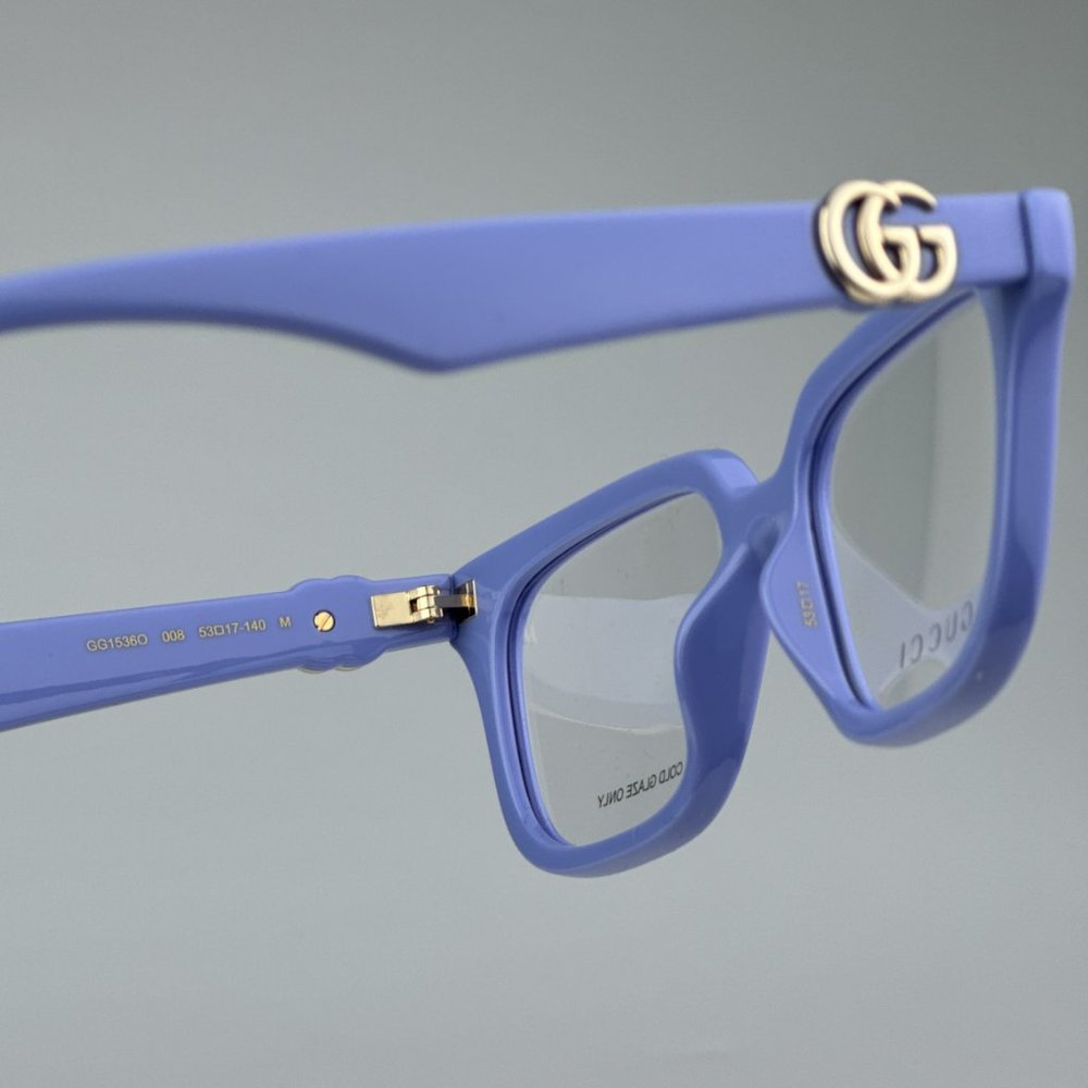 Gucci GG1536O 008 BRAND NEW Eyeglasses Violet Women Square - Picture 11 of 13